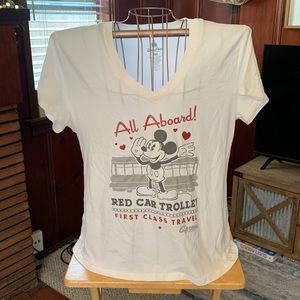 Mickey Mouse Disney red car trolley tee sz xxxl